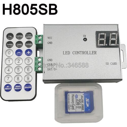 H805SB Pixel LED Strip Controller Support WS2812 WS2811 APA102 DMX512 etc.1 port Control 4096 Pixels Wireless Remote Control