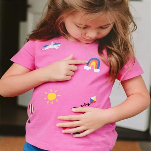 Jumping Meters New Brand Girls T shirts for Baby Summer Clothing Cotton Applique Childrens Tees Tops Short Sleeve Shirts Kids