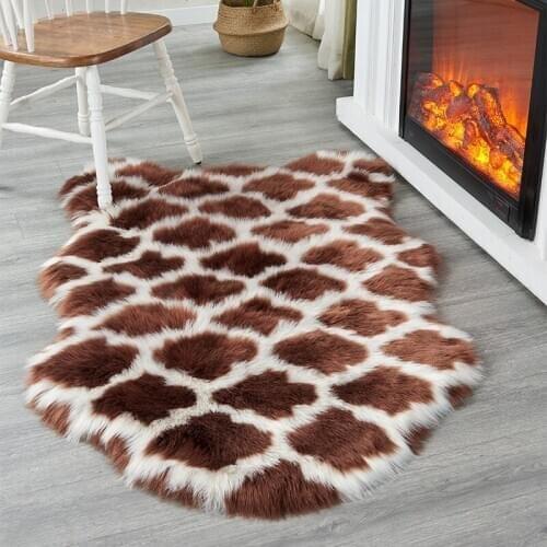 Imitation wool sofa rug living room bedroom carpet window decoration rug Soft and comfortable dressing table plush carpet