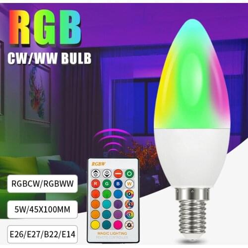 Candle Lamp Bulb RGB W / WW Festival Atmosphere Lamp 5W LED Color Variable Light Remote Control Decorative Lamp Bulb