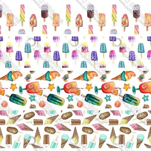 16-75MM Ice Cream Pattern Printed Grosgrain Polyester Ribbon 50 Yards Gift Wrapping Diy Bows Wedding Drections Ribbons