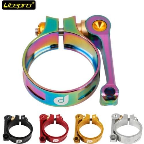 Litepro Bicycle Seatpost Clamp Folding Bike Aluminum Alloy CNC 41mm Seat Post Clamps For 33.9mm Seat Post Fnhon Ultralight 30.5g