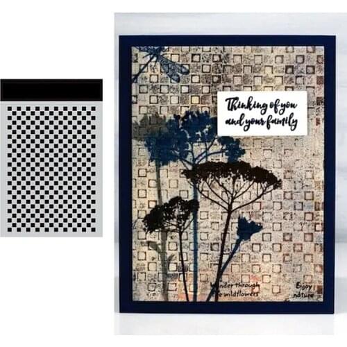 Small Stencil Checkered for DIY Scrapbooking Album Stamp Make Paper Card Embossing Greeting New Die Cut DIY 2021 NEW Christmas