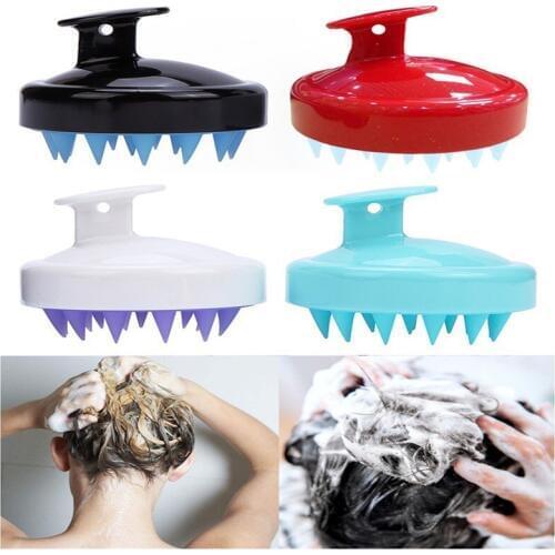 1 pcs Spa Slimming Massage Brush Silicone Head Body Shampoo Scalp Massage Brush Comb Hair Washing Comb Shower Bath Brush props