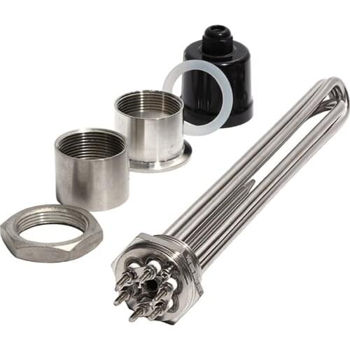 1 1/2" BSP/DN40 Water Heating Element with Accessories 220V/380V 304SUS Electric Heating Pipe with Ground Screw and Probe