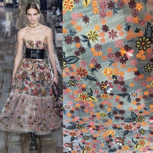 2019 Latest Luxury lace fabric embroidery bridal laces fabrics/New Hand-Beading Fashion For Women HF03