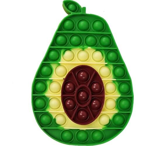 2021 New Avocado Bubble Fidget Toys Autism Needs Stress Reliever Squeeze Toys for Kids Simple Dimple Relax Game Toys