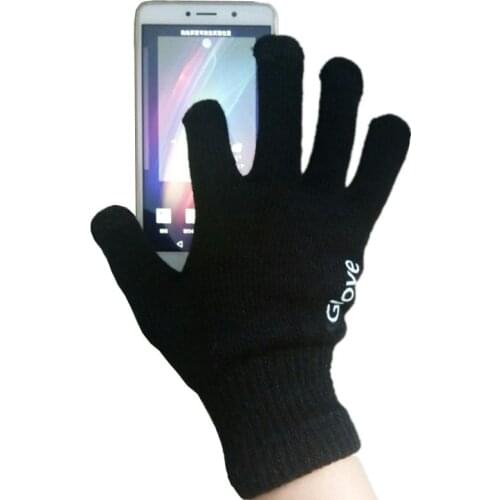 LJCUIYAO Unisex Touched Screen Letter Gloves Colorful Mobile Phone Men Women Winter Warm Smartphone Driving Knitting Mittens