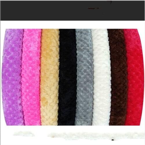 Plush car steering wheel cover winter dot velvet no inner ring loose belt sleeve 8 colors