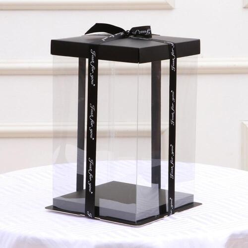 30.5x30.5x40CM Transparent Empty Gift Box for Artificial Teddy Bear Rose Flower Gifts Box Women Plush Bear Rabbit Gift