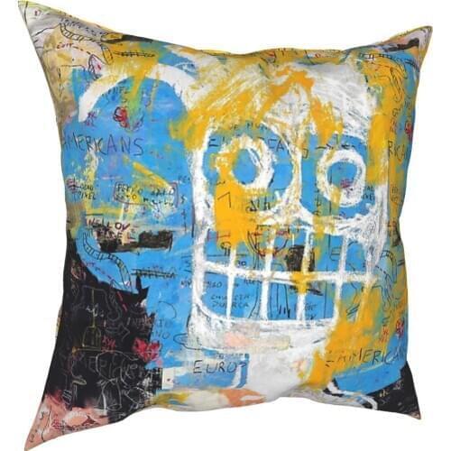 Blurring Figuration Abstraction Basquiat Pillow Cover Home Decorative Cushions Throw Pillow for Car Double-sided Printing Casual
