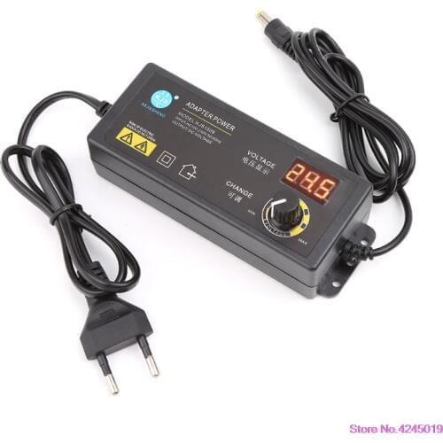 New Adjustable Power Adapter With Display Screen Voltage Regulated 9-24V 3A EU Plug