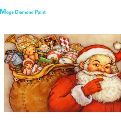 Christmas Santa Claus Diamond Painting Round Full Drill Portrait Toy Gift New DIY Cross Embroidery 5D Simple