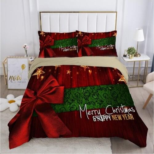 Christmas santa claus Duvet cover set 240x220 200x200 Bedding set Twin Queen King Double Bed linens Quilt cover Bedclothes stars