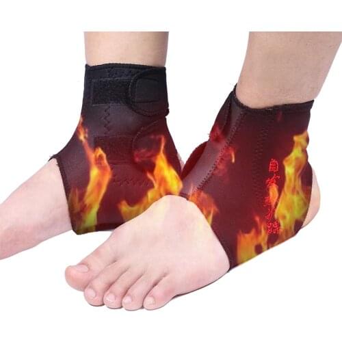 Self-heating Tourmaline Ankle Support Brace Magnetic Therapy Foot Joint Protector With Compression Straps For Pain Relief 1 Pair