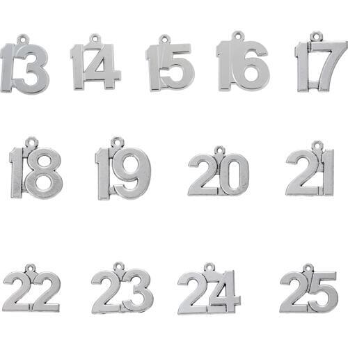 Skyrim 20pcs 13-25 Lucky Number Birthday Charm for DIY Jewelry Making Handmade Pendant 13 14 15 16 17 18 19 20 21 22 23 24 25