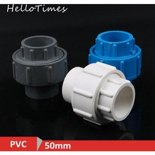 1pc Inner diameter 50mm PVC Union 1.5" Water Pipe Connector Plumbing Fittings Detachable Repair Joint Garden Irrigation Parts