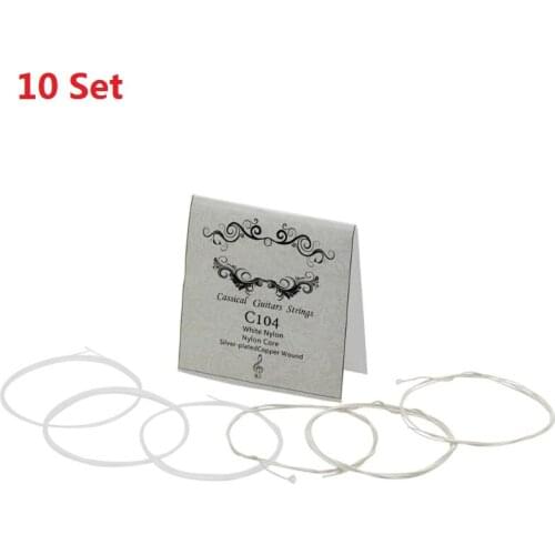10 Set C104 Classical Guitar String White Nylon Silver-plated Copper Wound 1st-6th(.028-.043) Musical Instrument Accessories