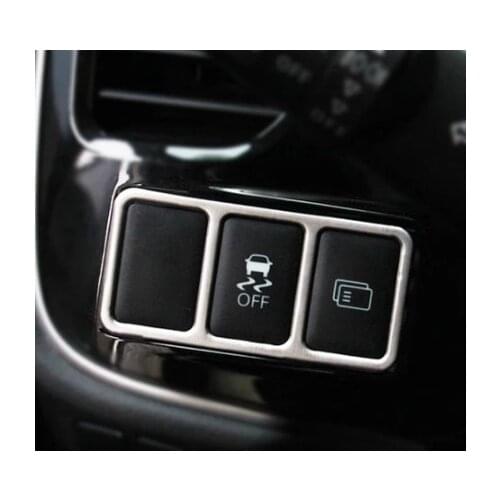 Car interior stainless steel button decoration trim cover ring For MITSUBISHI outlander 2013 2014 2015 2016
