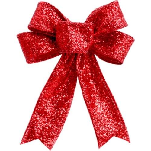 23cm Large Gold/Silver/Red/Purple Christmas Bow Christmas Tree Decorations Ornaments for New Year christmas decorations for home