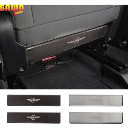 BAWA Interior Mouldings for Jeep Renegade 2016+ Seat Anti-kick Panel Trim Stickers Metal for Jeep Compass 2017