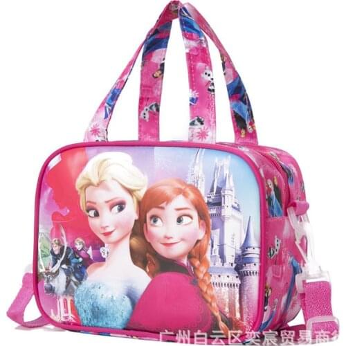 Disney cartoon frozen princess spiderman waterproof lunch box storage bag lunch bag shoulder bag fashion messenger bag handbag