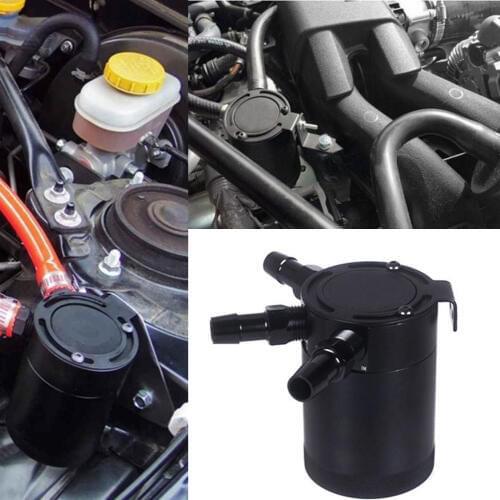 HIGH QUALITY BAFFLED 3-PORT OIL CATCH CAN / TANK / AIR-OIL SEPARATOR BLACK
