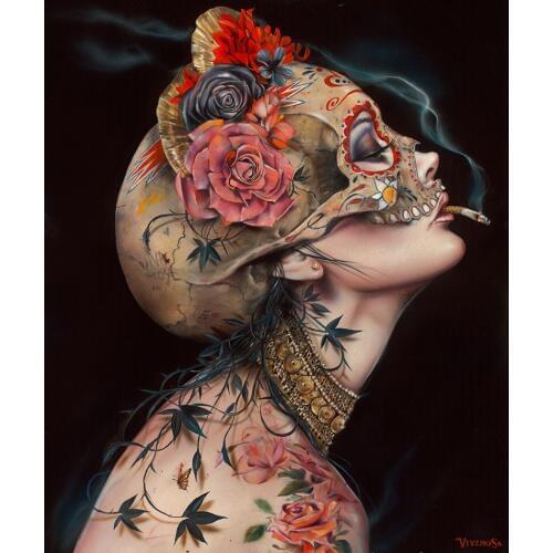 High quality Oil painting Canvas Reproductions VIV LA MUERTE 2015 by Brian M.Viveros Painting hand painted