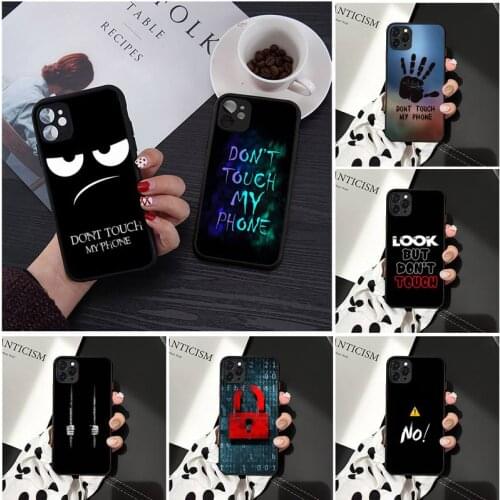 Funny do not touch my phone lock Phone Case Matte Transparent for iPhone 7 8 11 12 s mini pro X XS XR MAX Plus cover funda