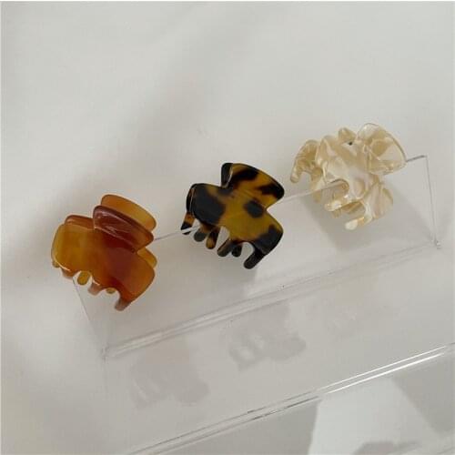 Women Fashion Heart Acetate Mini Hair Clip Girl New Marble Pattern Geometric Hair Claw