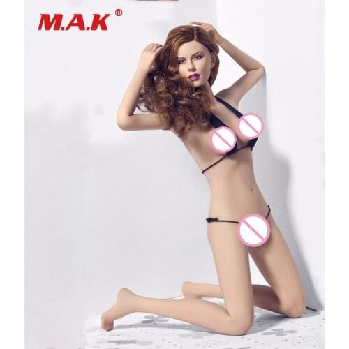 1/6 Full Set Super-Flexible Female Seamless Body With Steel Skeleton Mid Bust & Head Tan Color Female Action Figure Doll