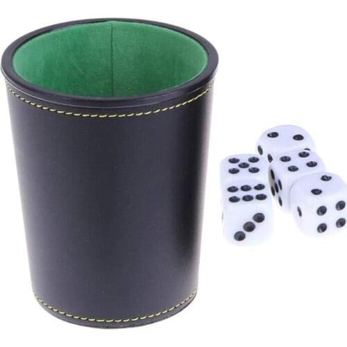 1 Pc PU Leather Dice Cup Trumpet Shape Flannel Dice Cup Bar Entertainment Dice Cup Party Game Table Game Accessary