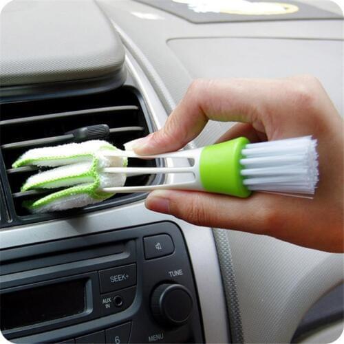 1Pcs Car Diy New Plastic Car Air Conditioning Vent Blinds Cleaning Brush For Series Part Accessories Green Color