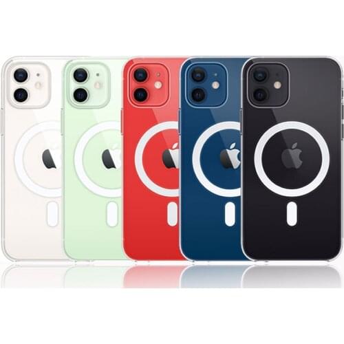 10pcs Original Official Wireless Charging Transparent Back Clear Cover Wireless Magnetic Case For iPhone 13 Pro Max 12 Mini 11