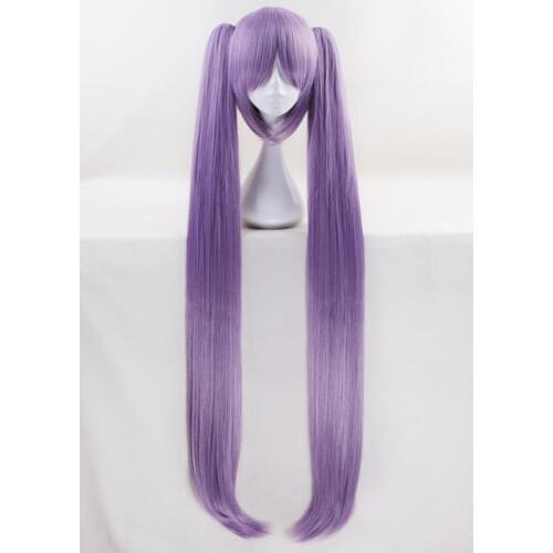 110cm Fate/Grand Order FGO Euryale Stheno Long Straight Purple Cosplay Wig With Clip On Ponytail Halloween Costume Party Hair