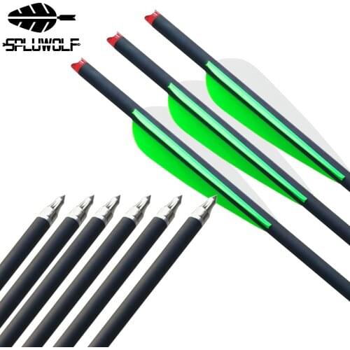 12PCS 13.5"16"17"18"20"22" Bolts Archery Carbon Arrows Bow and Arrow Professional Hunting Crossbows Replaceable Tip