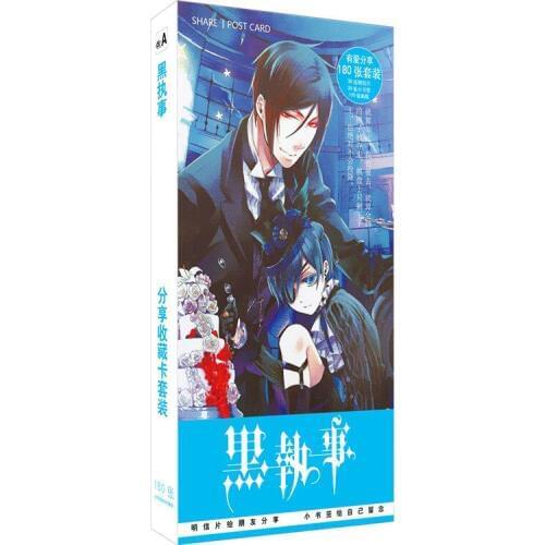 180Pcs/Set Black Butler Cartoon Postcard/Greeting Card/Message Card/Christmas and New Year gifts
