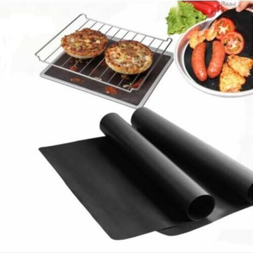 2PCS BBQ Grill Mat non-stick Oven Liners Cook Baking Reusable Sheet Pad