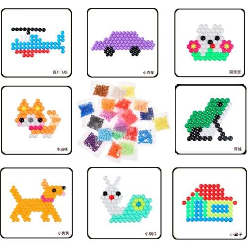 2100pcs Refill Beads Puzzle Crystal DIY Water Spray Beads Set Ball Games 3D Handmade Magic Toys For Children