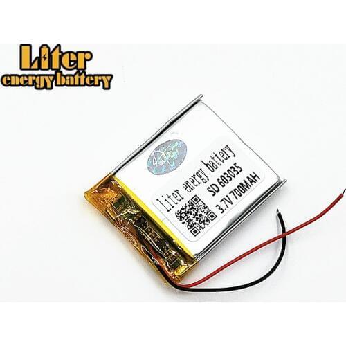 3.7V 700mAh 603035 Lithium Polymer Li-Po li ion Rechargeable Battery cells For Mp3 MP4 MP5 GPS mobile bluetooth Smart Watch