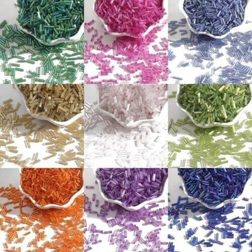 300pcs/lot 2x7mm Austria Crystal Beads Tube Glass Beads Seed Spacer Beads For Jewelry Making DIY Accessories