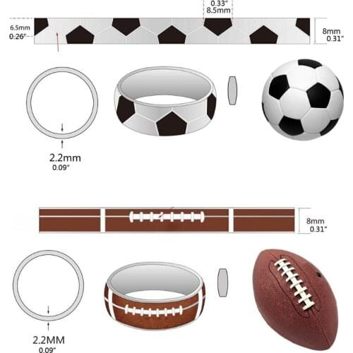 4 Styles Stainless Steel Spinner Rings Basketball Soccer Volleyball Rugby Rings LX9E