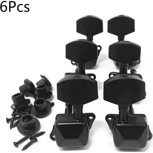 6PCS Guitar String Tuning Peg Metal Semi-Closed Button Tuner for Electric Guitar