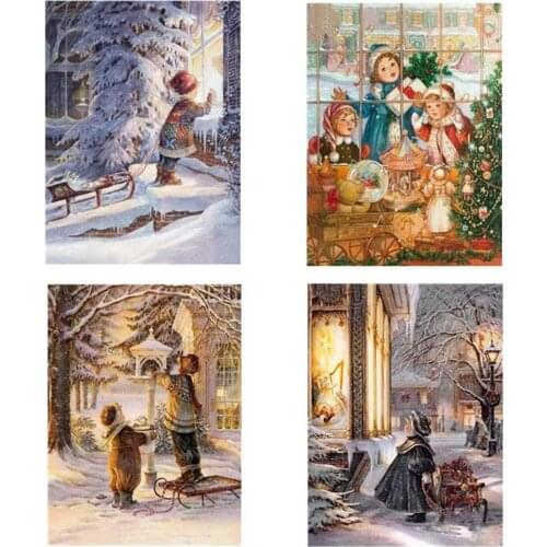 Uone New Diamond Painting DIY Cross Stitch Chirstmas Girl Tree Embroidery Rhinestone Kids Adult Home Bedroom Office Decor Gift