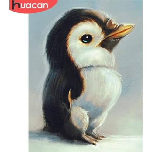 HUACAN Full Drill Diamond Painting Penguin Diamond Embroidery Cross Stitch Animal Diamond Mosaic Needlework Art Decor For Home
