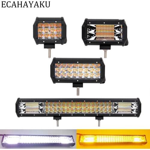 ECAHAYAKU 4" 36W 5" 72W 7" 72W 20" 288W Car LED Light Bar 4000K 6000K Strobe Flashing style for Off-road Trucks SUV 4x4 Boat 12V