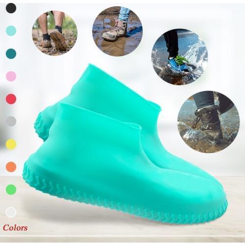 Silicone Rain Shoe Covers Waterproof Boot Cover Reusable Non Slip Rain Snow Overshoe Foldable Galoshes Unisex Shoes Protectors