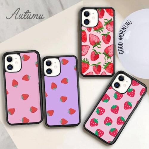 Strawberry Phone Case for iPhone 11 12 Pro Max mini X XR XS SE 2020 5 6S 7 8 Plus Samsung Galaxy S8 S9 S10 Cover shell