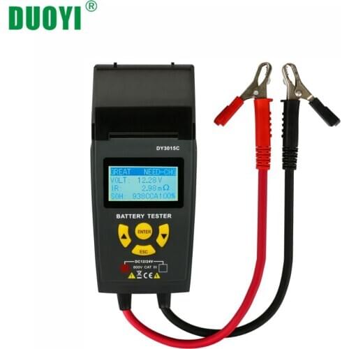 DUOYI DY3015C 12V24V Digital Multifunction Car Battery Tester Automotive Battery Analyzer Diagnosticor Multi-language With Print