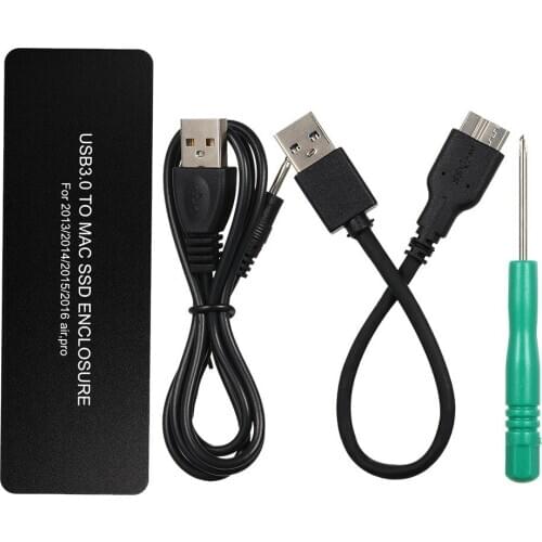 CYSM CY Mac book Air Pro 2013 2014 2015 2016 SSD Portable Case USB 3.0 to 16+12 Pin Mobile Box HDD Enclosure Power Cable